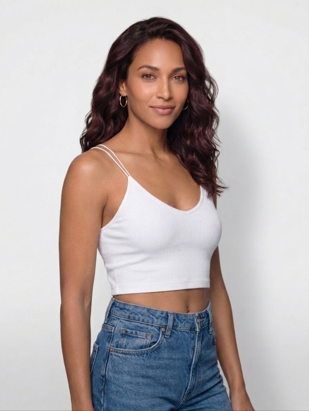 Zara White Spaghetti Strap Cropped Top Nwt
